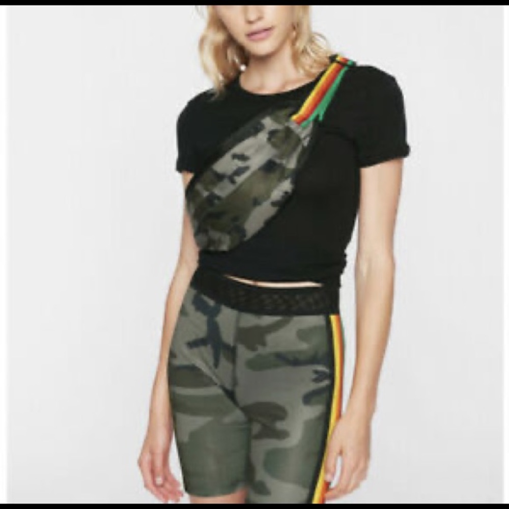 NWOT Pam & Gela Camo & Rainbow Belt Bag Fanny Pack